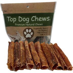 Top Dog Chews – 12" Beef Trachea Dog Chews 10 Pack, American, All Natural, Single Ingredient Dog Treat, Promotes Joint, Hip & Dental Health, High in Protein for Medium & Large Dogs in Saudi Arabia