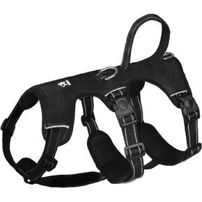 FEimaX Dog Harness لا سحب سترة مبطنة ناعمة للكلاب مع 3 مقاطع للمقود ومقبض تحكم سهل عاكس قابل للتعديل لا يخنق الحيوانات الأليفة لتدريب الكلاب المتوسطة والكبيرة على المشي (أحمر، صغير) in Kuwait