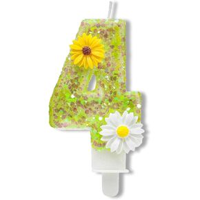 Birthday Cake Candles 0,Green Number 0 Candles with Daisy Perfect for Birthday Parties or Holiday Celebrations in Kuwait