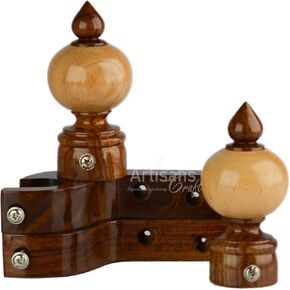 ARTISANS Craft – Wooden Curtain Rod Brackets & Finials for 1’’ Inch Rod, Drapery Rod Holder