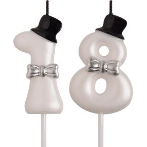 AOOLADA 18th Birthday Candles, Gold 3D Number 18 Happy Birthday Candles with Crown, Cake Topper Decorations for Teenagers Boys Girls in Kuwait