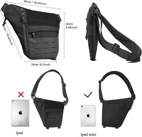 FLWVOG Concealed Carry Sling Bag for Men, Crossbody Gun Bags for Small and Medium Pistols Ccw Bag EDC Bags for Hiking Travelling in Saudi Arabia
