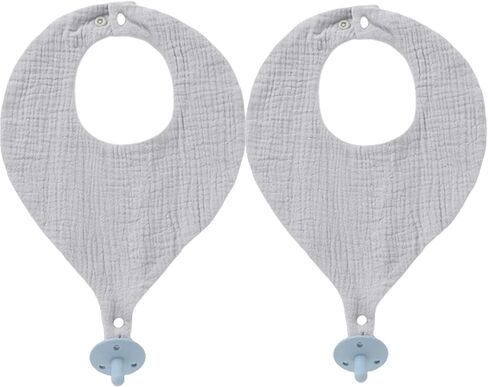 TongTongBBCare Baby Bandana Drool Bibs 2-Pack with Nipples Made of 100% Organic Cotton, Absorbent and Soft Unisex in Saudi Arabia