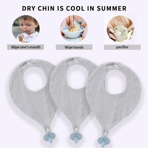 TongTongBBCare Baby Bandana Drool Bibs 2-Pack with Nipples Made of 100% Organic Cotton, Absorbent and Soft Unisex in Saudi Arabia