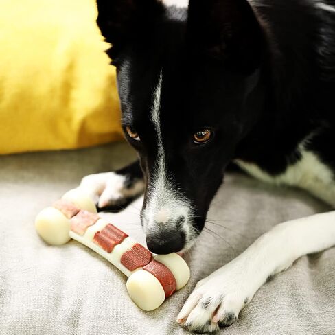 لعبة مضغ الكلب المتينة من تيكاتون كيو بون للمضغ العدواني، لعبة للكلاب بنكهة اللحم البقري in Kuwait