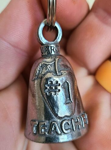 Guardian Bell #1 Teacher Good Luck Bell w/Keyring & Black Velvet Gift Bag | Motorcycle Bell | Lead-Free Pewter | Good Luck Gift to Friends & Family | Bike Bell | Made in USA in Saudi Arabia