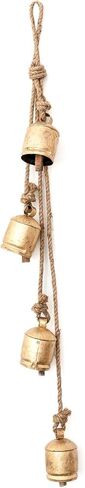 مجموعة من 4 اجراس بنمط ريفي من بيلشوب مصنوعة يدويا مصنوعة يدويا من المعدن للتعليق على حبل الجوت in Kuwait