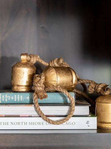 مجموعة من 4 اجراس بنمط ريفي من بيلشوب مصنوعة يدويا مصنوعة يدويا من المعدن للتعليق على حبل الجوت in Kuwait