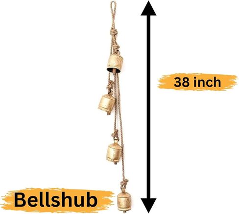 مجموعة من 4 اجراس بنمط ريفي من بيلشوب مصنوعة يدويا مصنوعة يدويا من المعدن للتعليق على حبل الجوت in Kuwait