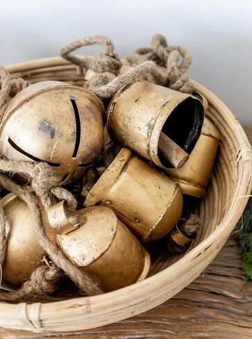 مجموعة من 4 اجراس بنمط ريفي من بيلشوب مصنوعة يدويا مصنوعة يدويا من المعدن للتعليق على حبل الجوت in Kuwait