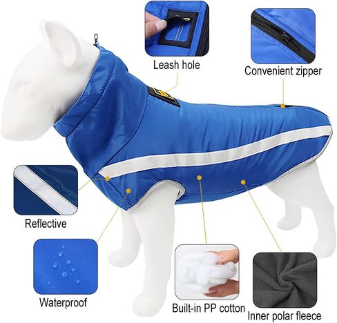 سترة شتوية للكلاب معطف للحيوانات الأليفة مقاوم للرياح ومقاوم للماء وذو وجهين، سترة للكلاب للطقس البارد، ملابس للكلاب متوسطة وكبيرة الحجم (أحمر وردي، مقاس 5X كبير) in Kuwait