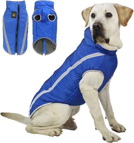 سترة شتوية للكلاب معطف للحيوانات الأليفة مقاوم للرياح ومقاوم للماء وذو وجهين، سترة للكلاب للطقس البارد، ملابس للكلاب متوسطة وكبيرة الحجم (أحمر وردي، مقاس 5X كبير) in Kuwait