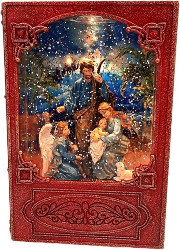Gerson Lighted 7.6 Inch Christmas Water Lantern Snow Globe with Continuous Swirling Glitter- Nativity Scene in Kuwait
