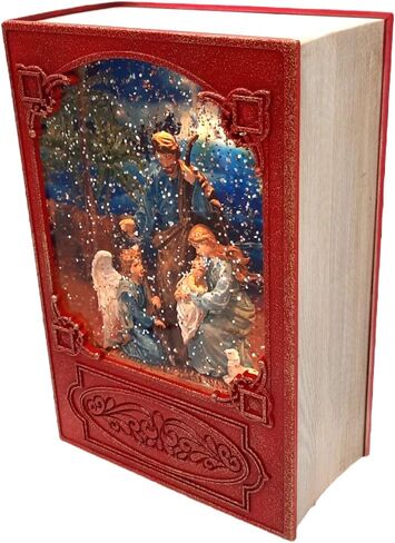 Gerson Lighted 7.6 Inch Christmas Water Lantern Snow Globe with Continuous Swirling Glitter- Nativity Scene in Kuwait