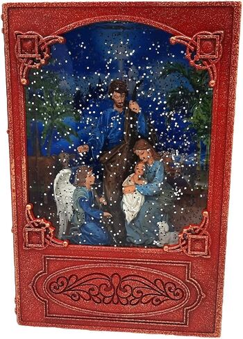 Gerson Lighted 7.6 Inch Christmas Water Lantern Snow Globe with Continuous Swirling Glitter- Nativity Scene in Kuwait