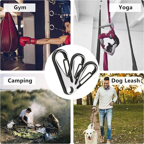 ايزدل اوك سلسلة مفاتيح 6 ملم - من 5 قطع من الستانلس ستيل 304 شديد التحمل بسمك 6 ملم، مشبك حلقة مفاتيح مع حلقة مفاتيح وخطاف سريع الفك وحلقة مفاتيح لتنظيم سلسلة المفاتيح للسيارة / مكتشف المفاتيح / بطاقة in Kuwait