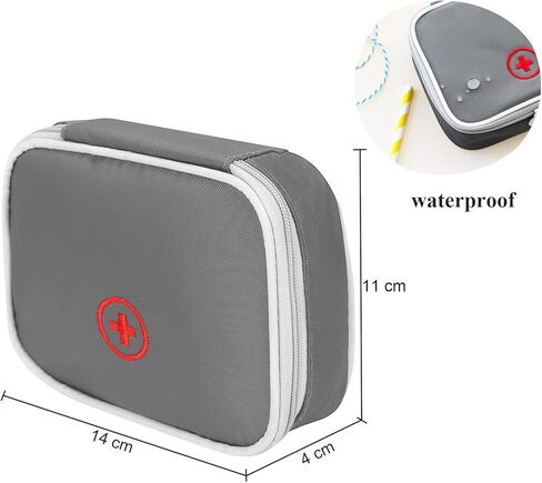 Portable First Aid Bag Medical Carrying Handbag with Compartment Empty Zipper Emergency Pouch for Home Travel Camp Hiking Small Medicine Packet Organizer Kit with Handle Survival Storage Case 1 Pack in Kuwait