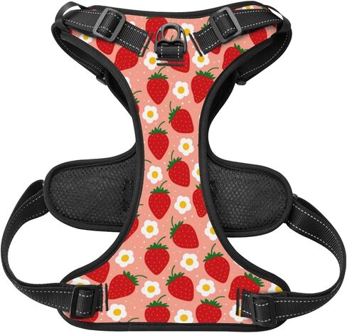 حزام كلب بالفراولة الوردية بدون سحب للكلاب الصغيرة، حزام مشي للكلاب قابل للتعديل، حزام تنفس للكلاب مع عاكس، حزام رسن ناعم للحيوانات الأليفة للكلاب الصغيرة والمتوسطة والكبيرة in Kuwait