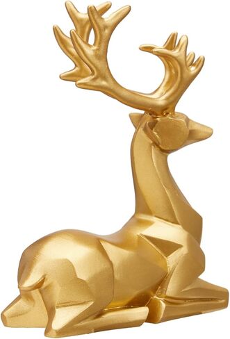 هدية ديكور عيد الميلاد قطعتان من منحوتات الغزلان زخارف الغزلان الهندسية ثلاثية الأبعاد تستخدم لإضفاء أجواء احتفالية على مدفأة طاولة الطعام وتزيين غرفة المعيشة (أبيض هندسي ثلاثي الأبعاد) in Kuwait