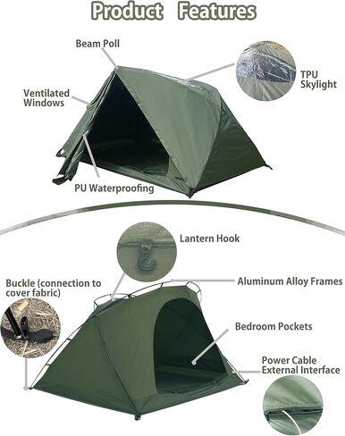 خيمة كانغوغو بتصميم تكتيكي سولو ارمي جرين كانجارو (خيمة داخلية من القطن tc + خيمة خارجية اوكسفورد) in Kuwait