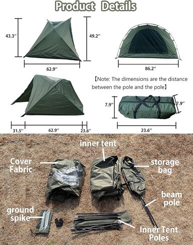 خيمة كانغوغو بتصميم تكتيكي سولو ارمي جرين كانجارو (خيمة داخلية من القطن tc + خيمة خارجية اوكسفورد) in Kuwait