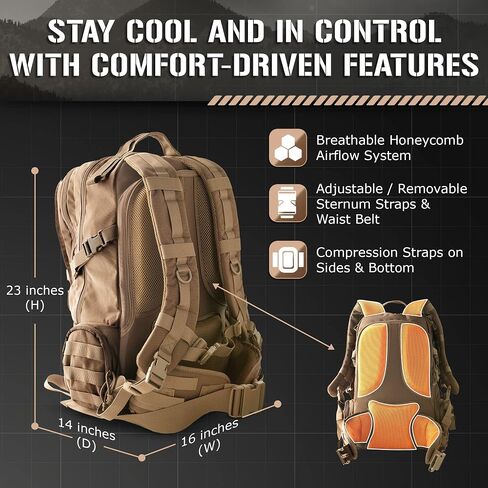 TACAMO® BC50 50L Backpack, Waterproof Backpack for Men, Tactical Backpack in Saudi Arabia