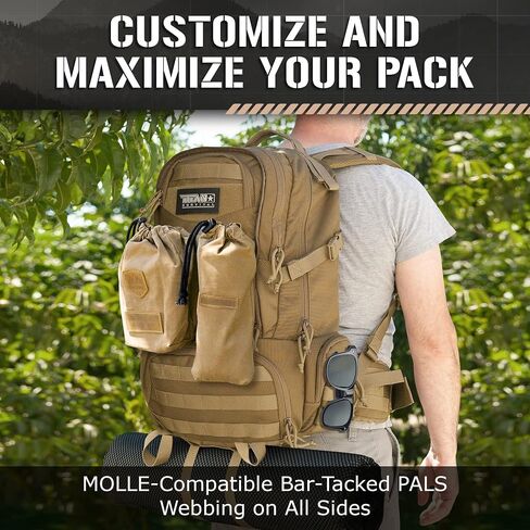 TACAMO® BC50 50L Backpack, Waterproof Backpack for Men, Tactical Backpack in Saudi Arabia