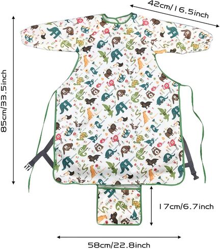 JUSONEY Coverall Baby Feeding Bibs,Long Sleeve Bib,Waterproof and Easy to Clean,Ideal for Baby Eating in Kuwait