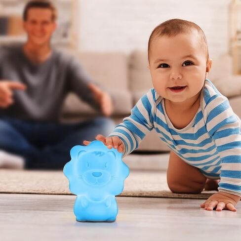 مصباح ليلي للاطفال من ون ويش - مصباح ليلي لطيف على شكل اسد للاطفال، 7 اوضاع تنفس من السيليكون، مصباح ليلي محمول مع مؤقت، للاطفال الصغار والاولاد والبنات، هدية عيد الشكر والكريسماس in Kuwait