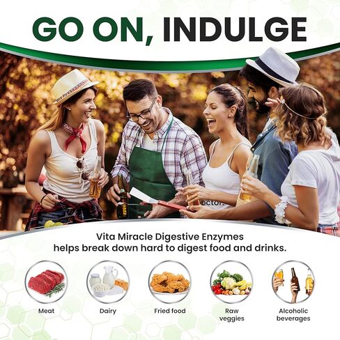 الإنزيمات الهاضمة مع البروبيوتيك والبريبايوتكس - إنزيمات مكملة للهضم، إنزيم الليباز، إنزيم الأميليز لاكتاز بروتياز، إنزيمات فائقة للنساء والرجال تساعد في الدفاع عن الغازات وانتفاخ البطن وعدم الراحة in Kuwait