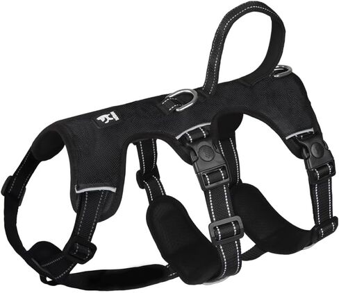 FEimaX Dog Harness لا سحب سترة مبطنة ناعمة للكلاب مع 3 مقاطع للمقود ومقبض تحكم سهل عاكس قابل للتعديل لا يخنق الحيوانات الأليفة لتدريب الكلاب المتوسطة والكبيرة على المشي (أحمر، صغير) in Kuwait