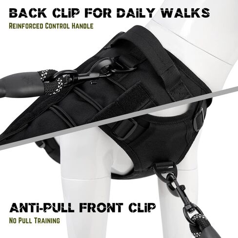 حزام الكلب التكتيكي من بلوتوس، أبازيم معدنية بالكامل، سترة للكلاب بدون سحب مع مقبض، حزام كلب عسكري قابل للتعديل مع ألواح خطافية وحلقة، للكلاب الصغيرة والمتوسطة والكبيرة، كاكي، مقاس XL in Kuwait