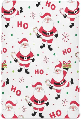 Kigai Christmas Santa Claus Fitted Crib Sheet for Baby Boys Girls, Extra Soft Breathable Nursery Bedding Sheet for Standard Crib and Toddler Mattresses, 27 x 39 in in Saudi Arabia