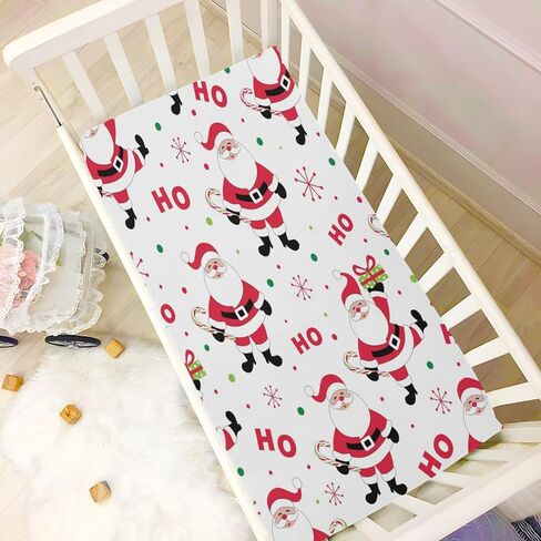 Kigai Christmas Santa Claus Fitted Crib Sheet for Baby Boys Girls, Extra Soft Breathable Nursery Bedding Sheet for Standard Crib and Toddler Mattresses, 27 x 39 in in Saudi Arabia