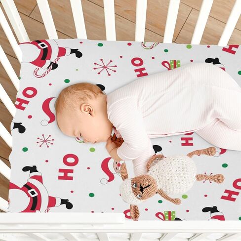 Kigai Christmas Santa Claus Fitted Crib Sheet for Baby Boys Girls, Extra Soft Breathable Nursery Bedding Sheet for Standard Crib and Toddler Mattresses, 27 x 39 in in Saudi Arabia