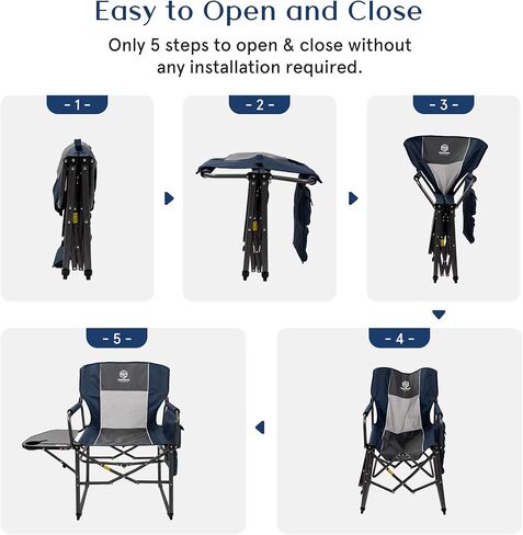 Coastrail Outdoor Folding Camping Chair High Back Padded Lawn Chair in Kuwait