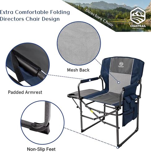Coastrail Outdoor Folding Camping Chair High Back Padded Lawn Chair in Kuwait