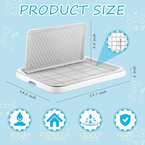 2 Pcs Dog Potty Toilet with Removable Splash Wall Pet Indoor Dog Mesh Training Toilet Portable Training Pee Pads Holder Dog Litter Box with Pee Wall for Dog, Puppy, Pet (25.6" x 19.3" x 13") in Saudi Arabia