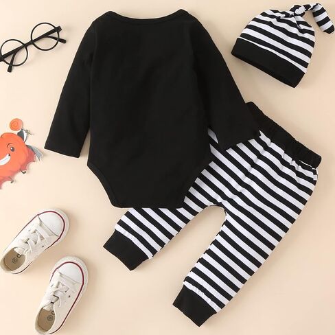 Frogwill Newborn Infant Baby Girl Clothes Rib Frill Romper Sets Fall Long Sleeve 3 Pcs Pant Outfit in Kuwait