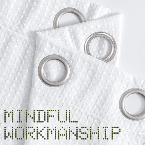 ستائر جينشان البيضاء لغرفة النوم، ألواح ستائر مزخرفة بنسيج الوافل لغرفة المعيشة، معالجة نافذة تصفية الضوء، طول 84 بوصة، لوحتان in Kuwait