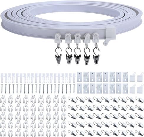 كسيترنيتي-مايد مسار ستارة سقف منحني قابل للانحناء بطول 5 متر/ 16.4 قدم يثبت على قضيب الستارة والسرير بطابقين والنافذة ومقسم الغرف، مسار السقف in Kuwait