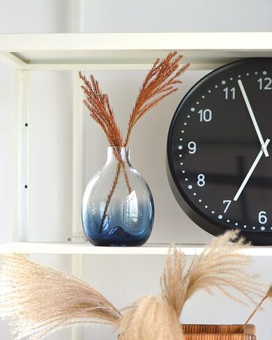 CONVIVA Glass Vase for Flowers Modern Blue Color Mother's Day Decorative Centerpiece Simple Design Hand Blown Home Decor Kitchen Dining Living Room Tabletop 9.4 inch H in Kuwait