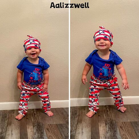 Aalizzwell Baby Boys Summer Clothes Short Sleeve Bodysuit Pants Outfit in Saudi Arabia
