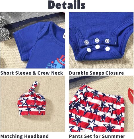 Aalizzwell Baby Boys Summer Clothes Short Sleeve Bodysuit Pants Outfit in Saudi Arabia