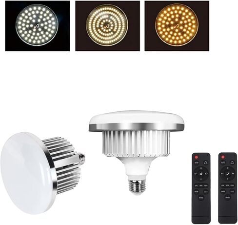 قطعتان من لمبة إضاءة التصوير الفوتوغرافي بقدرة 85 وات 3000-6000 كلفن لمبات LED ثلاثية الألوان قابلة للتعتيم لمصباح Softbox في مقبس E27/26 للتصوير الفوتوغرافي وإضاءة استوديو الفيديو... in Kuwait