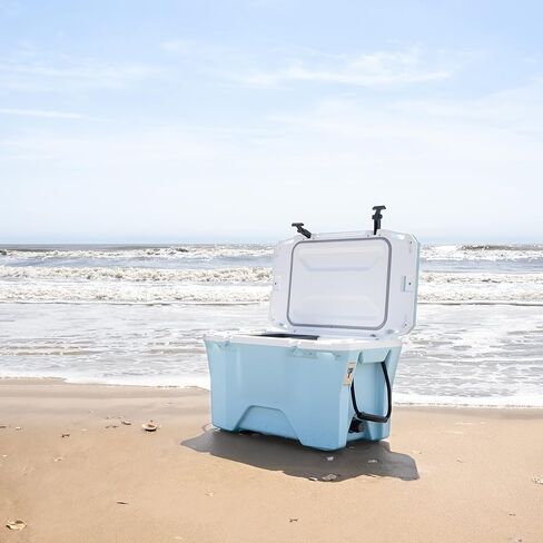 Camco Currituck 30-Quart Premium Cooler & Ice Chest | Features Ice Retention Up to 10 Days, Holds Up to 28 Cans and More, and has Slots for Camping Accessories and Fishing Gear | Permafrost (51718) in Saudi Arabia