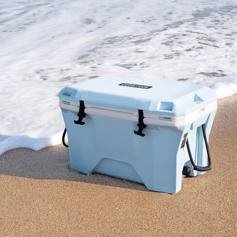 Camco Currituck 30-Quart Premium Cooler & Ice Chest | Features Ice Retention Up to 10 Days, Holds Up to 28 Cans and More, and has Slots for Camping Accessories and Fishing Gear | Permafrost (51718) in Saudi Arabia
