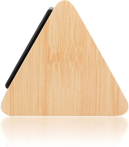 GEARONIC Digital Alarm Clock Wooden Alarm Clock Wood Modern Triangle Alarm Digital Desk Clock, Displays Time Date Temperature Calendar Wood Made Electric Clocks for Bedroom, Bedside - Black in Kuwait