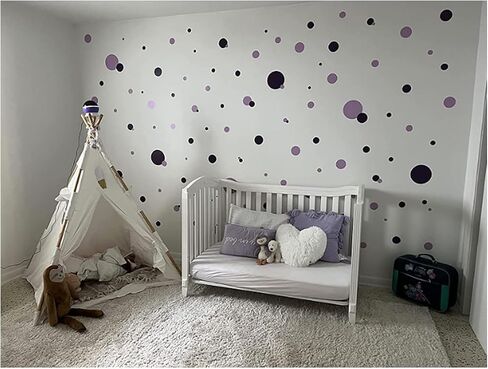 Pastel Polka Dot Wall Decals -Girls Room Decor Stickers Living Room Bedroom, Bathroom, Playroom, Baby Nursery Toddler to Teen DIY Decoration (Confetti Colored) in Saudi Arabia
