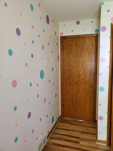 Pastel Polka Dot Wall Decals -Girls Room Decor Stickers Living Room Bedroom, Bathroom, Playroom, Baby Nursery Toddler to Teen DIY Decoration (Confetti Colored) in Saudi Arabia